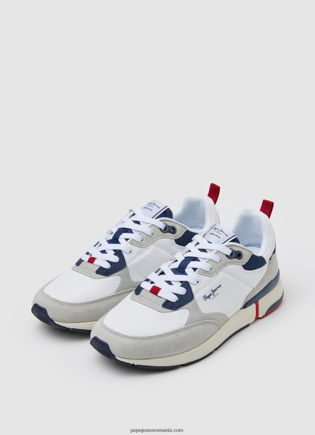 adidasi combinați london pro bărbați Pepe Jeans alb de fabrică 6Z0R461229 - imagine 3