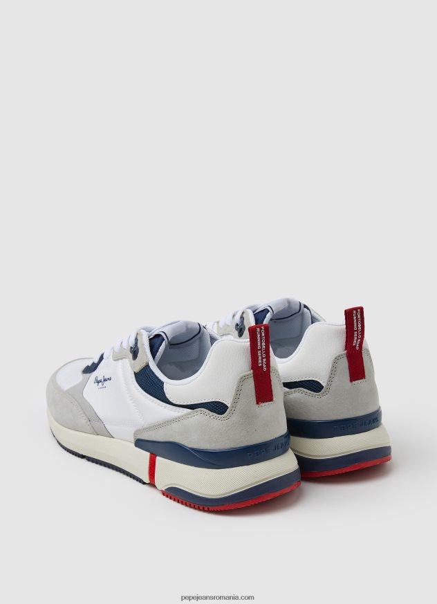 adidasi combinați london pro bărbați Pepe Jeans alb de fabrică 6Z0R461229 - imagine 4