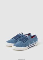 adidași de bază din denim brady femei Pepe Jeans albastru de fabrică 6Z0R46633 - imagine 3