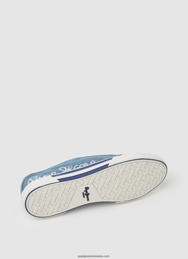 adidași de bază din denim brady femei Pepe Jeans albastru de fabrică 6Z0R46633 - imagine 5