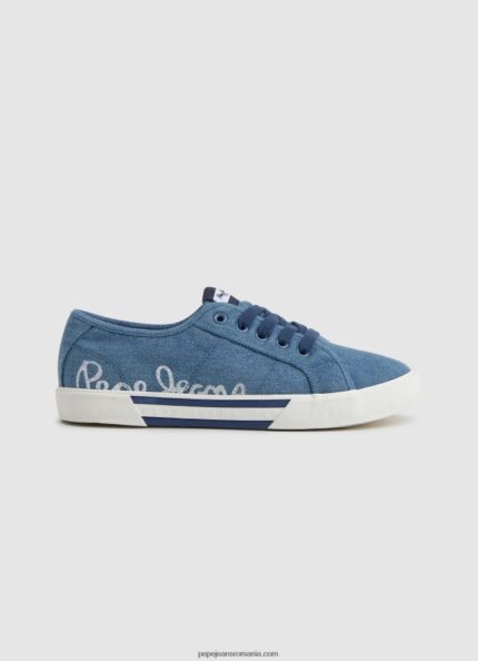 adidași de bază din denim brady femei Pepe Jeans albastru de fabrică 6Z0R46633