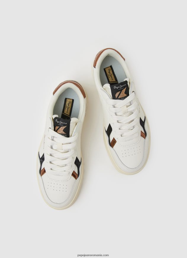 adidași din piele Kore Retry femei Pepe Jeans aproape alb 6Z0R46571 - imagine 2