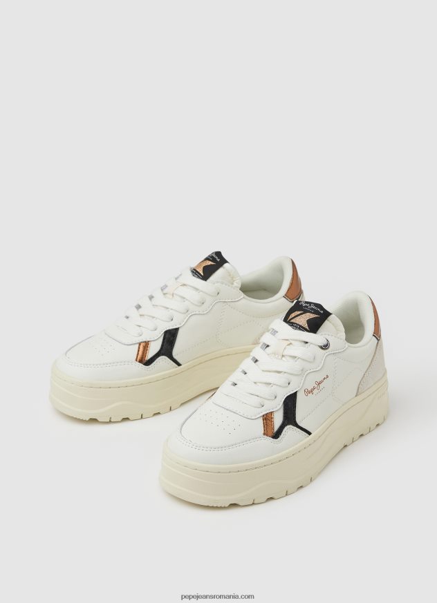 adidași din piele Kore Retry femei Pepe Jeans aproape alb 6Z0R46571 - imagine 3