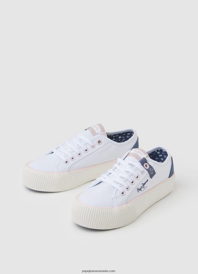 adidași ottis cu platformă de soare femei Pepe Jeans alb 6Z0R46608 - imagine 3
