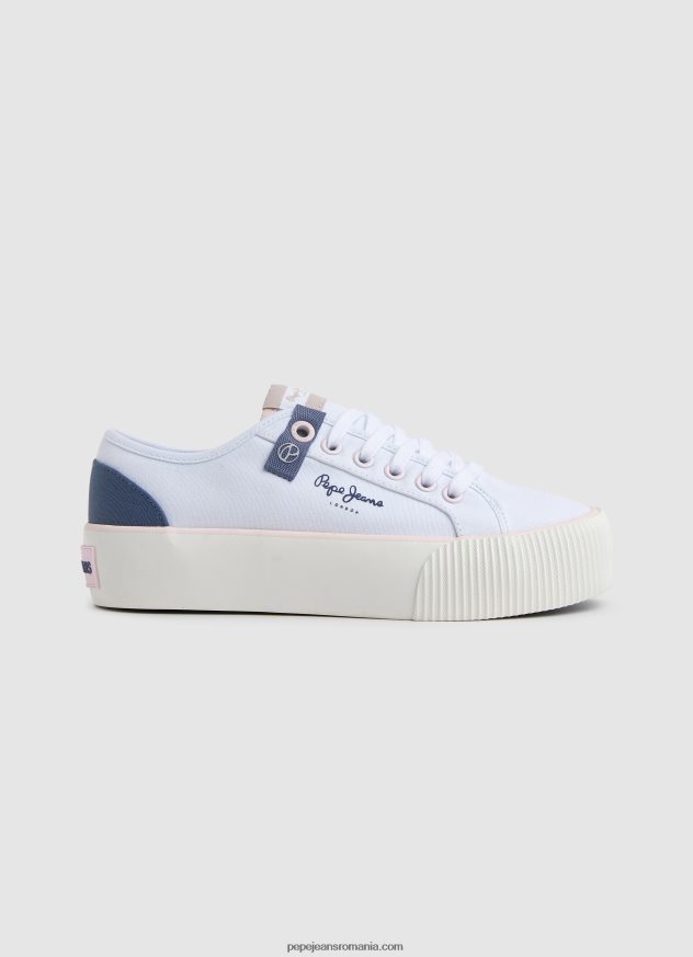 adidași ottis cu platformă de soare femei Pepe Jeans alb 6Z0R46608 - imagine 1