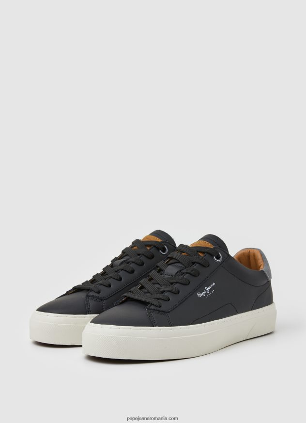 adidasi yogi din piele originali bărbați Pepe Jeans negru 6Z0R461183 - imagine 3