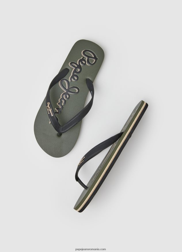 Bay Beach logo șlapi de plajă bărbați Pepe Jeans armată 6Z0R461268 - imagine 2
