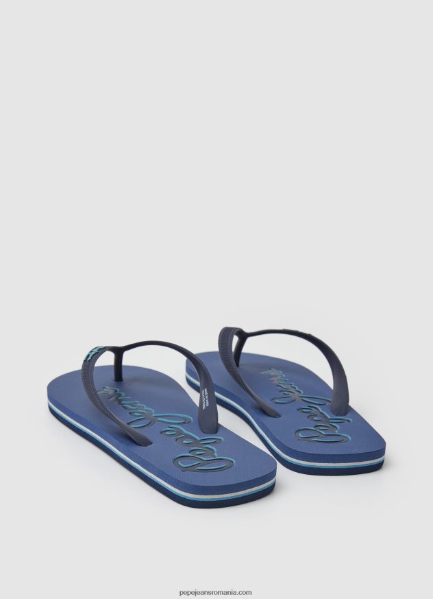 Bay Beach logo șlapi de plajă bărbați Pepe Jeans denim închis la culoare 6Z0R461277 - imagine 4