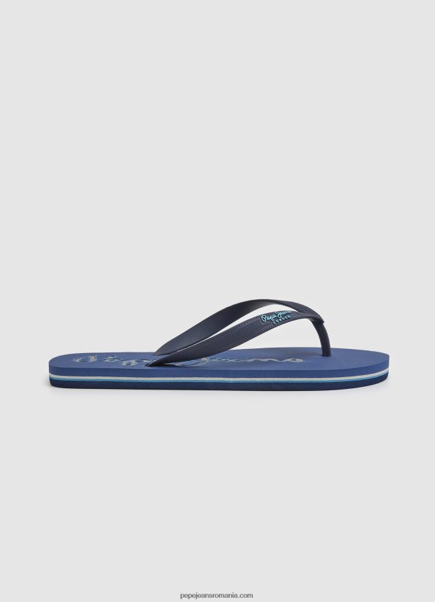 Bay Beach logo șlapi de plajă bărbați Pepe Jeans denim închis la culoare 6Z0R461277 - imagine 1