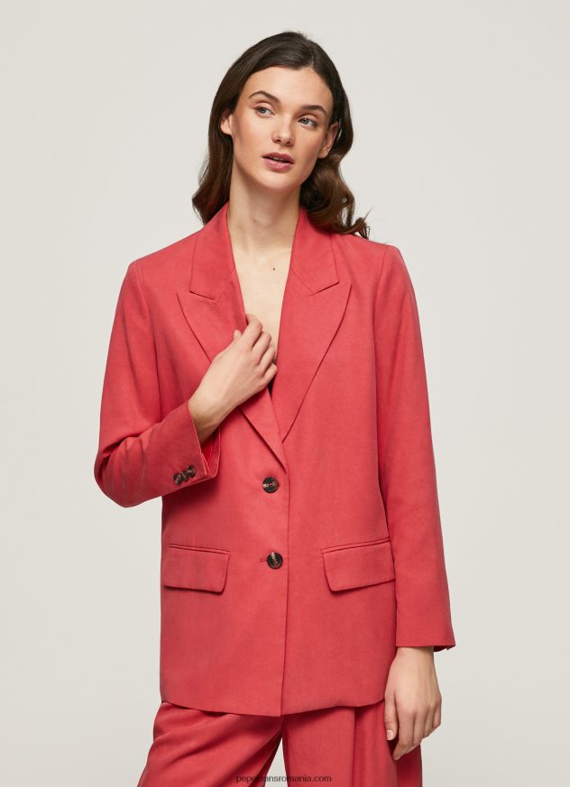 blazer de in, cu o formă relaxată femei Pepe Jeans studio roșu 6Z0R46109 - imagine 2