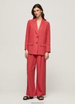 blazer de in, cu o formă relaxată femei Pepe Jeans studio roșu 6Z0R46109 - imagine 3