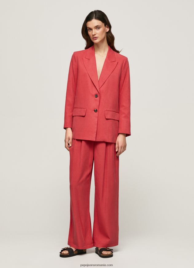blazer de in, cu o formă relaxată femei Pepe Jeans studio roșu 6Z0R46109 - imagine 3