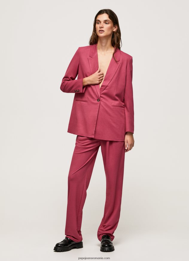 blazer simplu cu umeri femei Pepe Jeans fard de obraz închis 6Z0R46112 - imagine 2