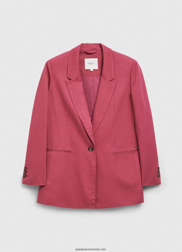 blazer simplu cu umeri femei Pepe Jeans fard de obraz închis 6Z0R46112 - imagine 5
