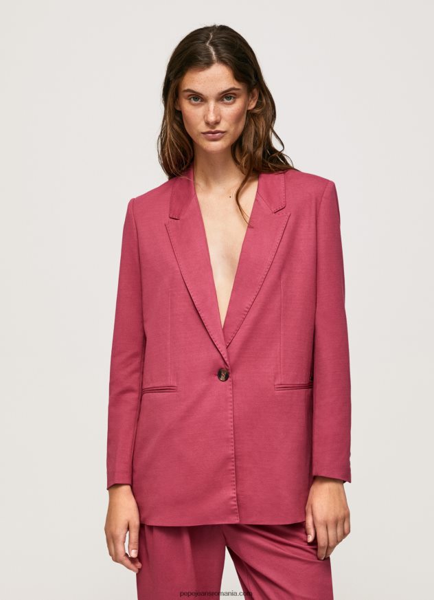 blazer simplu cu umeri femei Pepe Jeans fard de obraz închis 6Z0R46112 - imagine 1