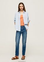 blugi carey cu talie medie relaxed fit femei Pepe Jeans denim 6Z0R4680