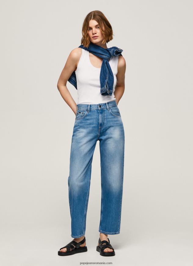 blugi Dover cu talie înaltă, relaxed fit femei Pepe Jeans denim 6Z0R4684 - imagine 1