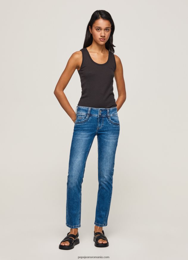 blugi gen straight fit cu talie mijlocie femei Pepe Jeans denim 6Z0R4632 - imagine 1