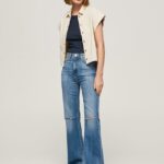 blugi harper evazați cu talie înaltă femei Pepe Jeans denim 6Z0R4664