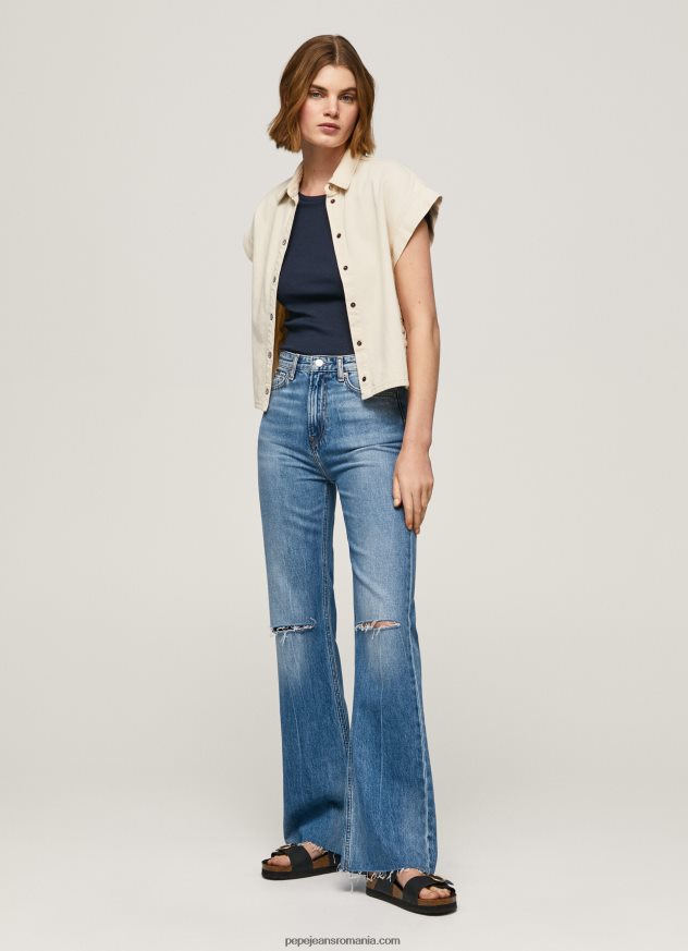 blugi harper evazați cu talie înaltă femei Pepe Jeans denim 6Z0R4664 - imagine 1