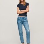 blugi jolie cu talie medie regulată femei Pepe Jeans denim 6Z0R4629