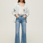 blugi lexa sky cu talie înaltă, cu potrivire largă femei Pepe Jeans denim 6Z0R4690