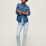 blugi noi Brooke cu talie medie regulată femei Pepe Jeans denim 6Z0R4610