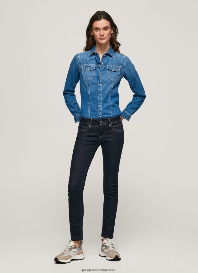 blugi noi Brooke slim fit cu talie mijlocie femei Pepe Jeans denim 6Z0R469 - imagine 1