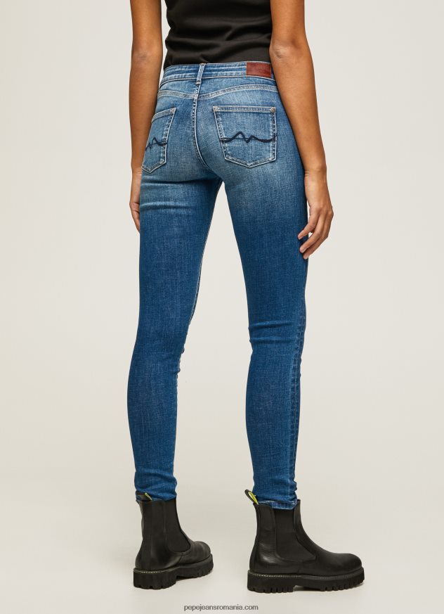 blugi pixie skinny cu talie medie femei Pepe Jeans denim 6Z0R4654 - imagine 4