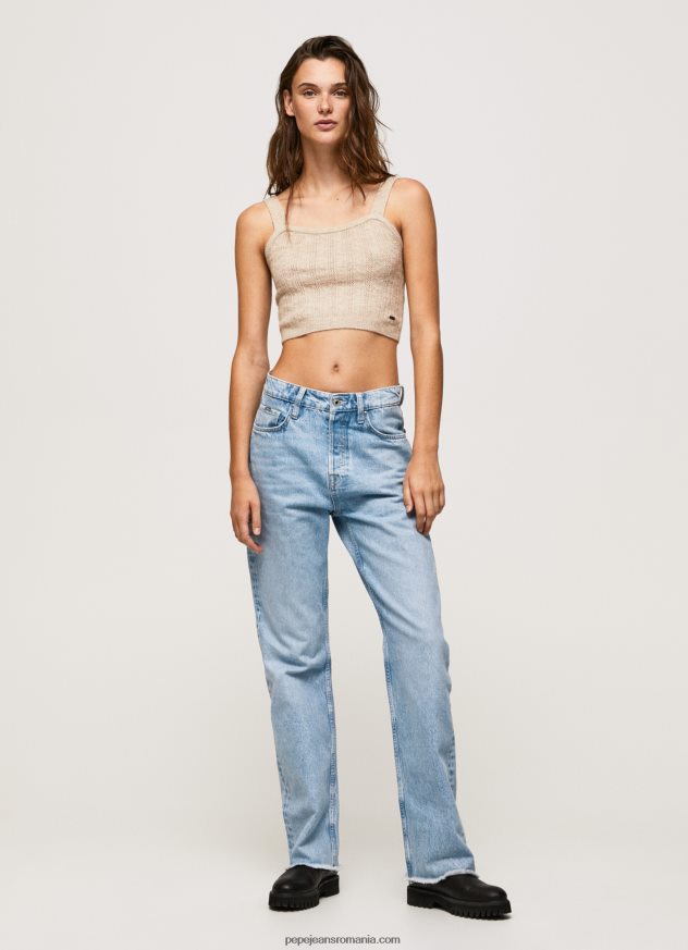 blugi robyn cu talie înaltă, cu ajustare normală femei Pepe Jeans denim 6Z0R4616 - imagine 1