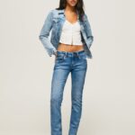 blugi saturn cu talie medie regulată femei Pepe Jeans denim 6Z0R4622