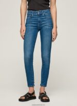 blugi skinny cu talie medie zoe femei Pepe Jeans denim 6Z0R4640 - imagine 2