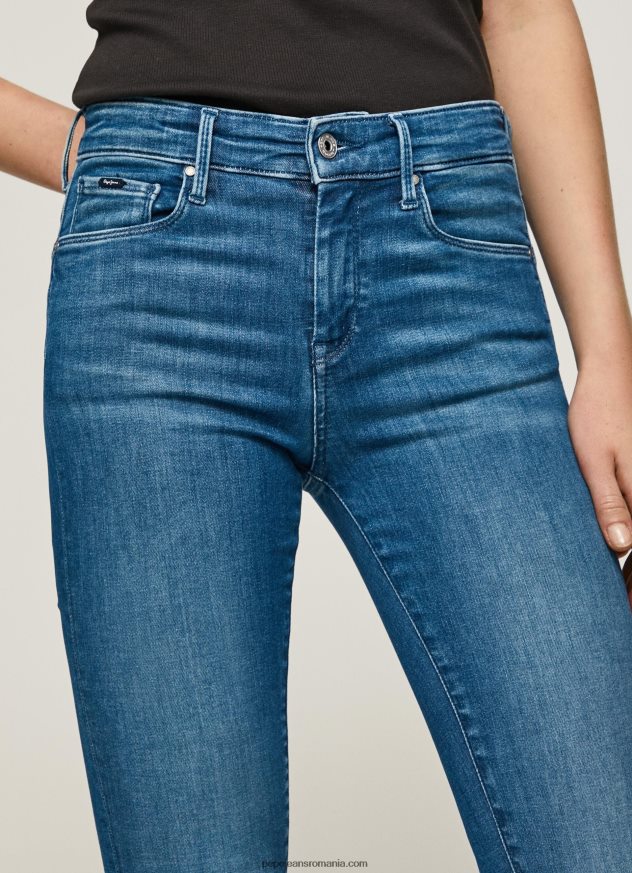 blugi skinny cu talie medie zoe femei Pepe Jeans denim 6Z0R4640 - imagine 3
