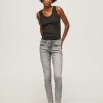 blugi skinny pixie cu talie medie femei Pepe Jeans denim 6Z0R4643