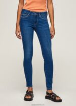 blugi skinny pixie cu talie medie femei Pepe Jeans denim 6Z0R4650 - imagine 2
