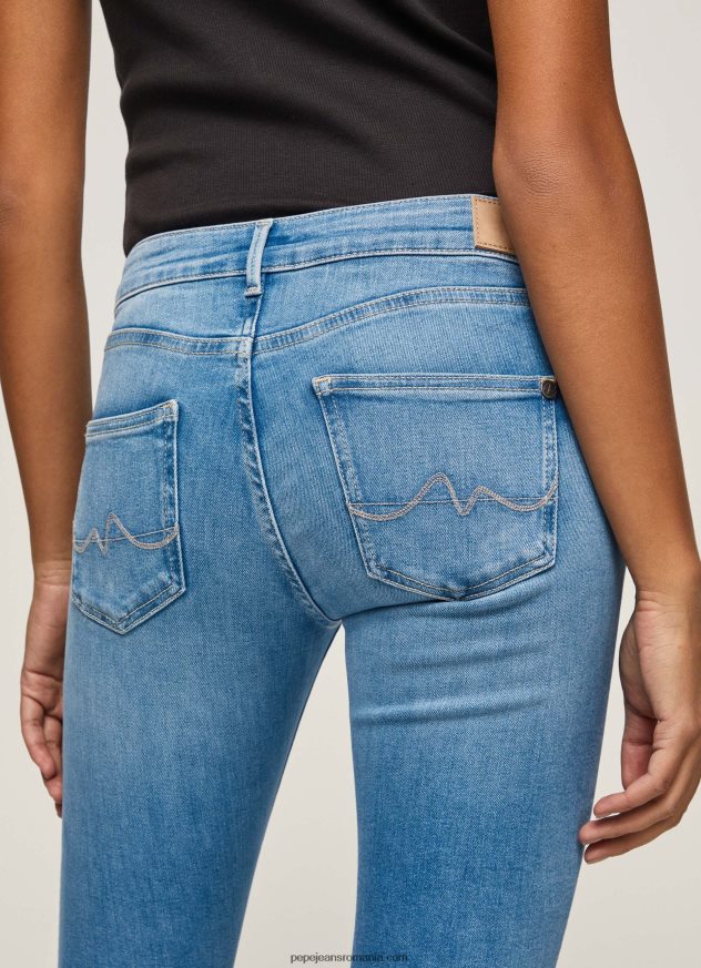 blugi skinny pixie cu talie medie femei Pepe Jeans denim 6Z0R4651 - imagine 4