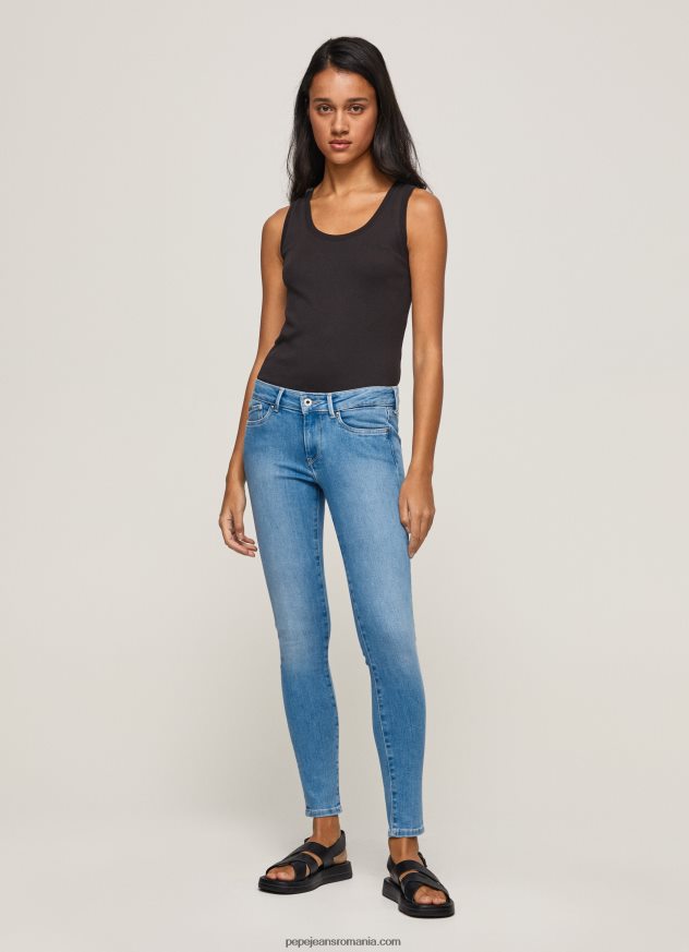 blugi skinny pixie cu talie medie femei Pepe Jeans denim 6Z0R4651 - imagine 1
