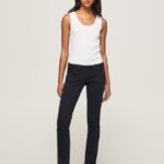 blugi venus venus cu talie joasă, drepte femei Pepe Jeans negru 6Z0R46298