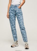 blugi violet cu talie înaltă, relaxed fit femei Pepe Jeans denim 6Z0R4677 - imagine 2