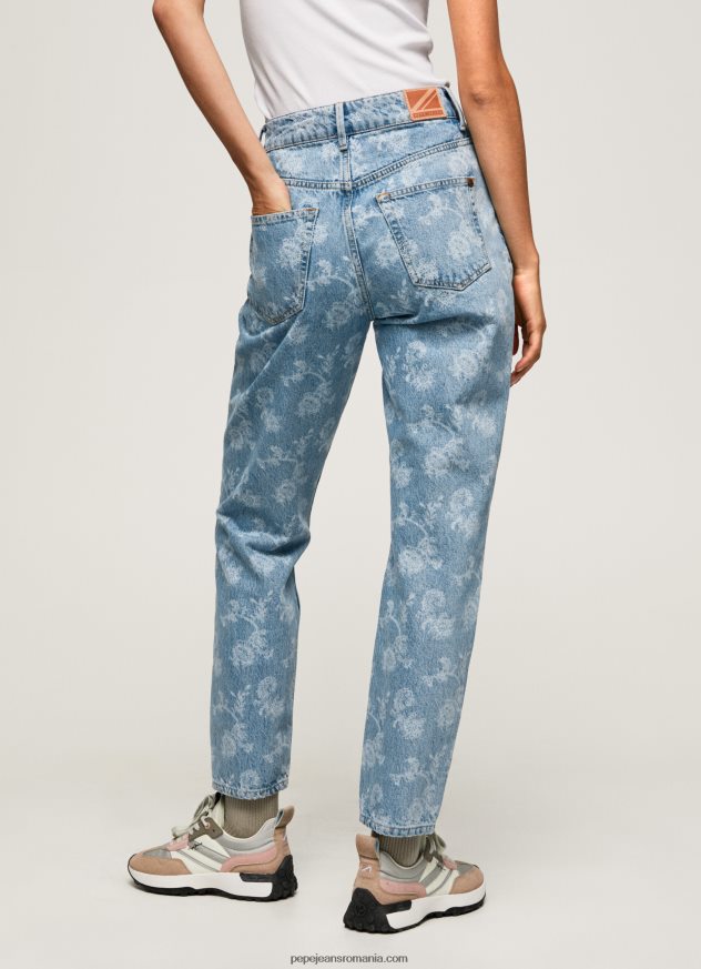blugi violet cu talie înaltă, relaxed fit femei Pepe Jeans denim 6Z0R4677 - imagine 4