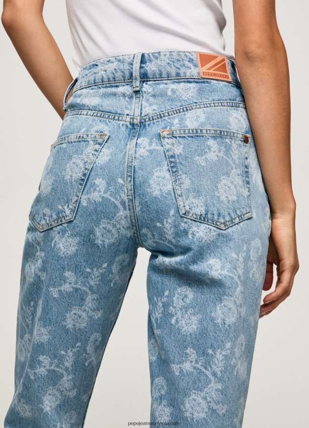 blugi violet cu talie înaltă, relaxed fit femei Pepe Jeans denim 6Z0R4677 - imagine 5