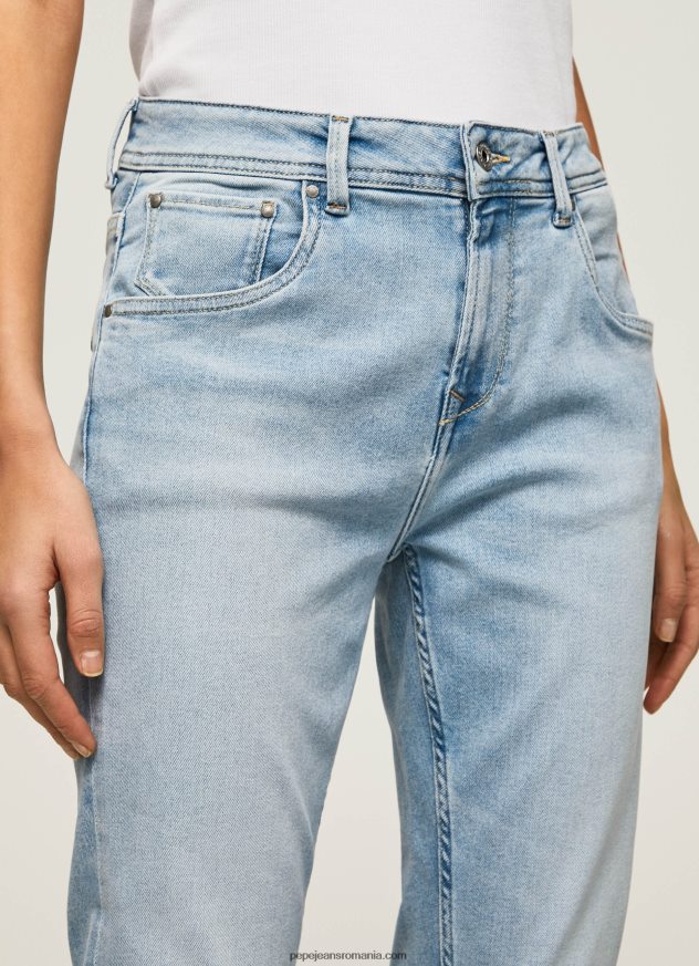 blugi violet cu talie înaltă, relaxed fit femei Pepe Jeans denim 6Z0R4685 - imagine 3
