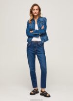 blugi violet mom carot fit cu talie înaltă femei Pepe Jeans denim 6Z0R4681
