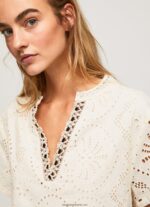 bluză cu detalii ajurate decorative femei Pepe Jeans zer 6Z0R46327 - imagine 4