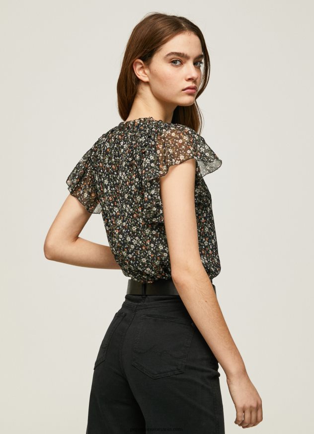 bluză din șifon cu imprimeu floral femei Pepe Jeans multi 6Z0R46367 - imagine 4