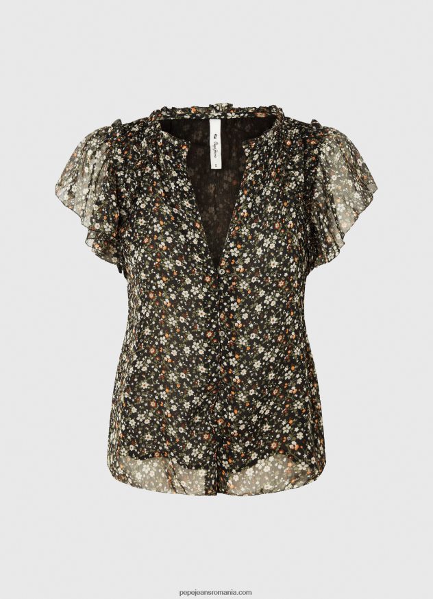 bluză din șifon cu imprimeu floral femei Pepe Jeans multi 6Z0R46367 - imagine 5