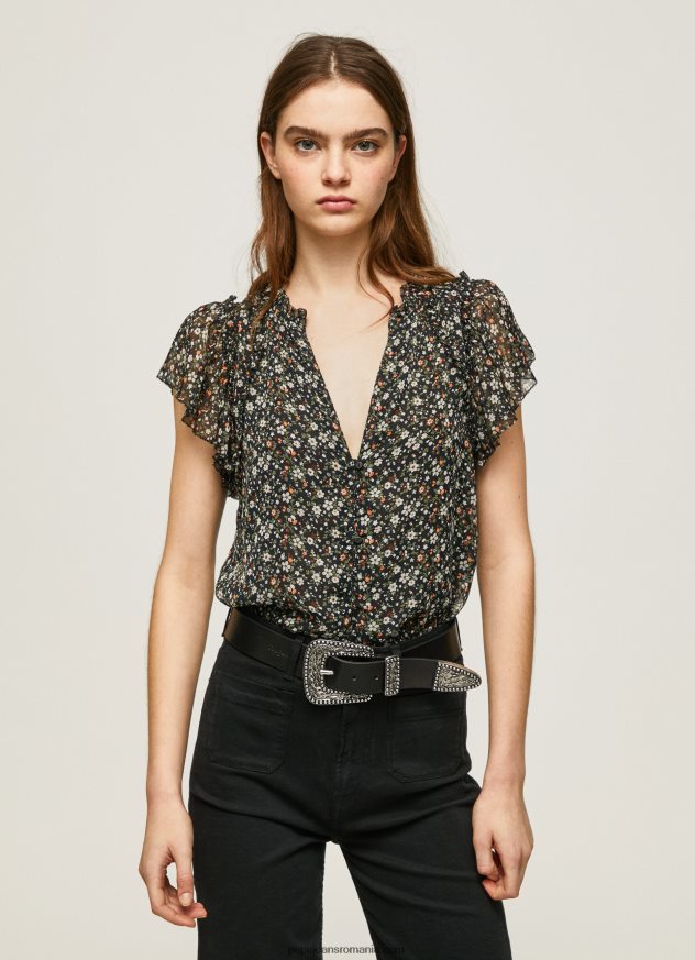 bluză din șifon cu imprimeu floral femei Pepe Jeans multi 6Z0R46367 - imagine 1