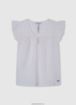 bluză hilară cu detalii ajurate fată Pepe Jeans mousse 6Z0R461472