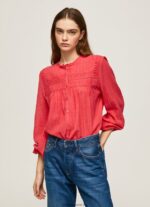bluză plisată ajurata femei Pepe Jeans studio roșu 6Z0R46321