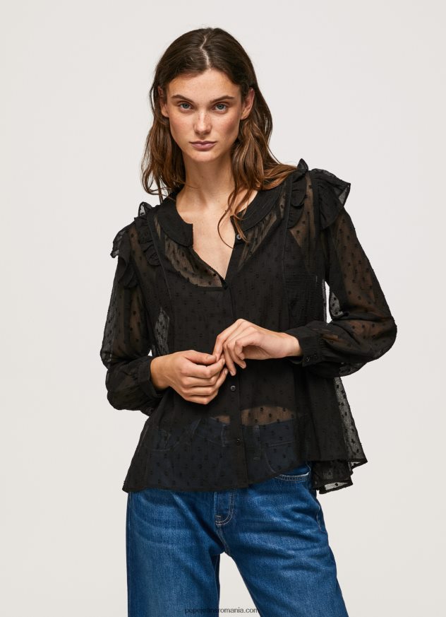 bluza_plumeti_semitransparenta_femei_pepe_jeans_negru_6z0r46328.jpg bluza plumeti semitransparenta femei Pepe Jeans negru 6Z0R46328 - imagine 1